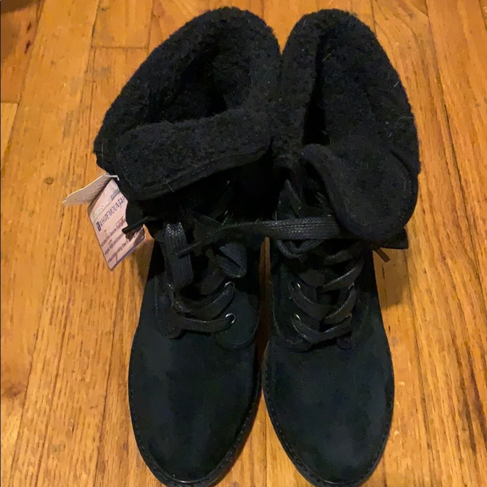 Suede ankle winter boots